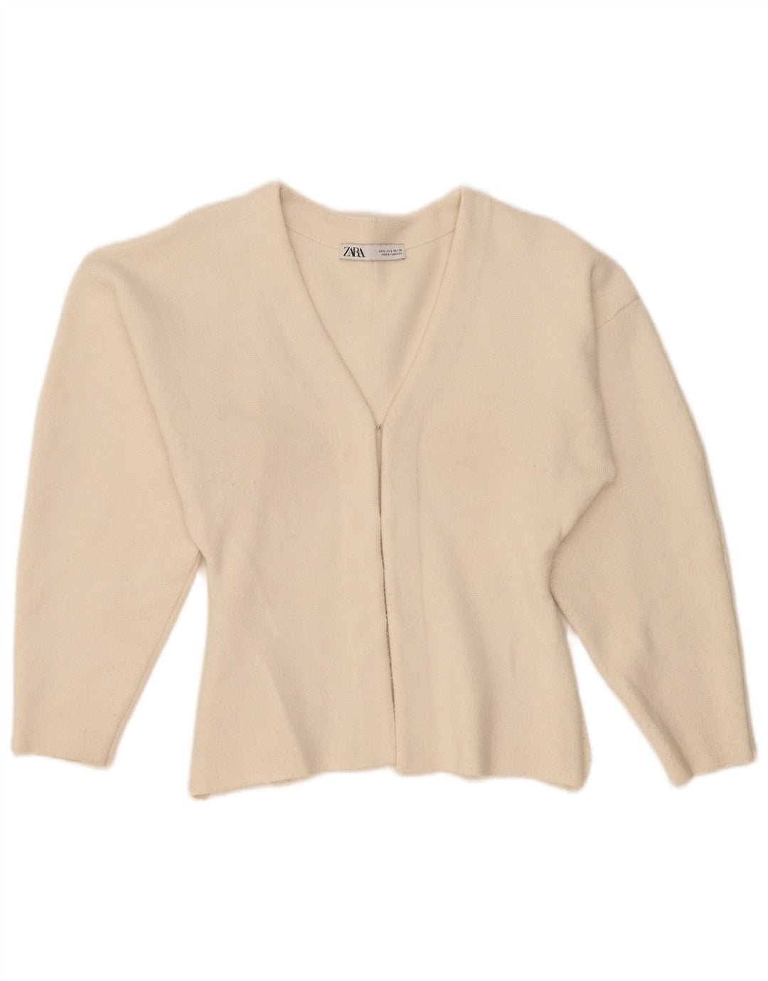Zara Dame Cardigan Sweater UK 10 Small Beige Viscose