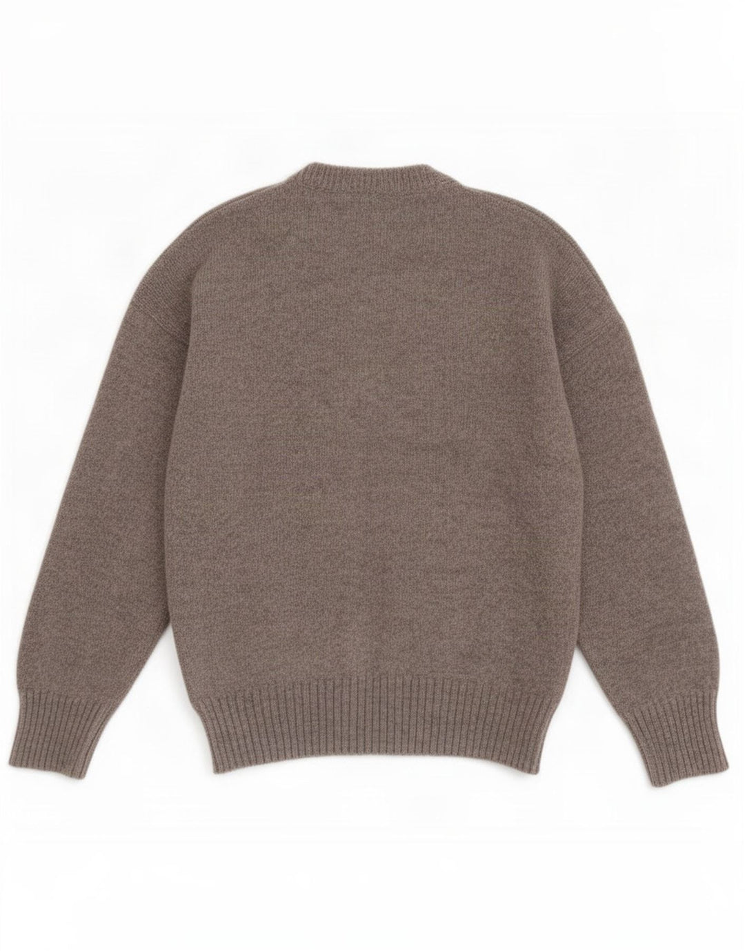 Vintage mænd med rund hals sweater mellemgrå Colourblock New Wool