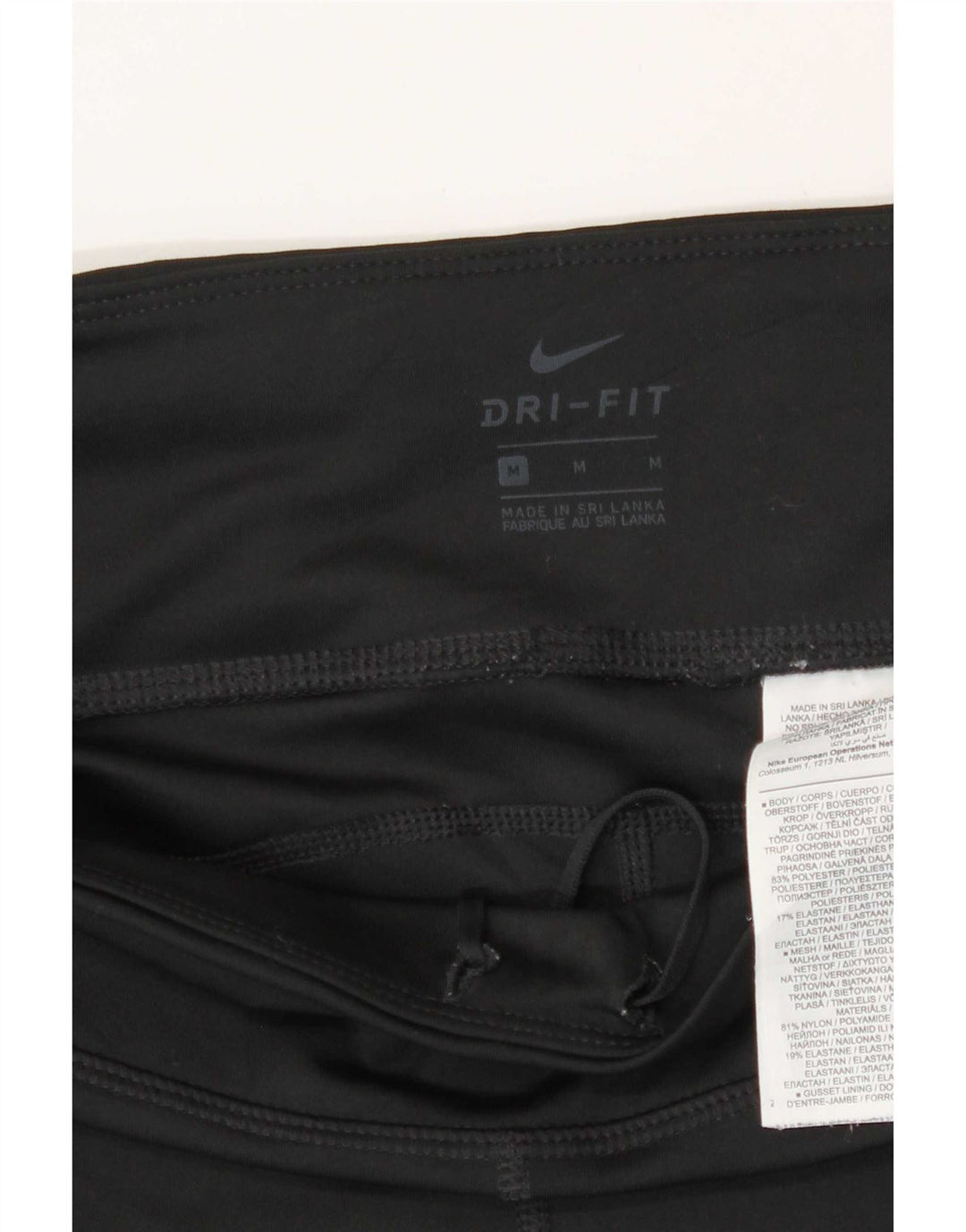 Nike Dame Dri Fit Crop Leggings UK 12 Medium Sort Polyester