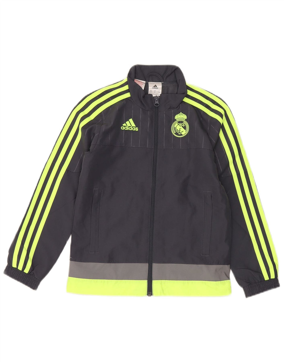 Adidas drenge grafisk træningsdragt topjakke 7-8 år Grå Colourblock