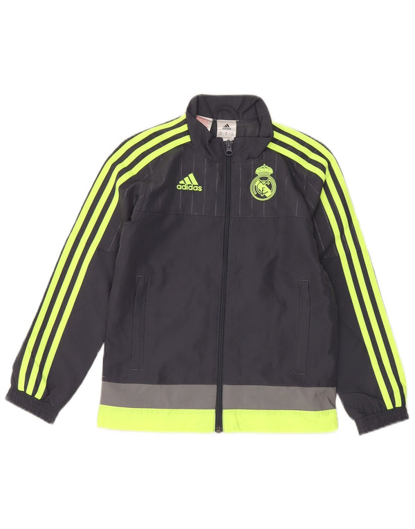 Adidas drenge grafisk træningsdragt topjakke 7-8 år Grå Colourblock