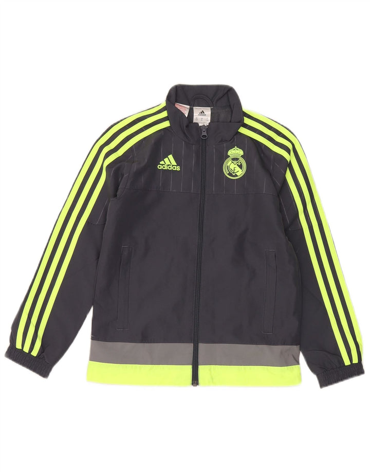 Adidas drenge grafisk træningsdragt topjakke 7-8 år Grå Colourblock