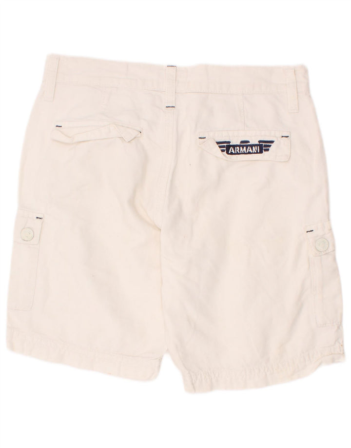 Armani Junior Drenge Cargo Shorts 7-8 år W24 Hvid Bomuld