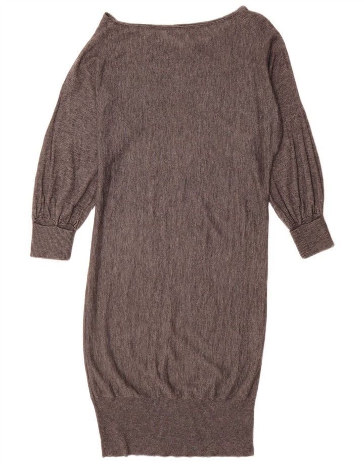 Massimo Dutti Dame Jumper Kjole UK 10 Lille Grå Uld