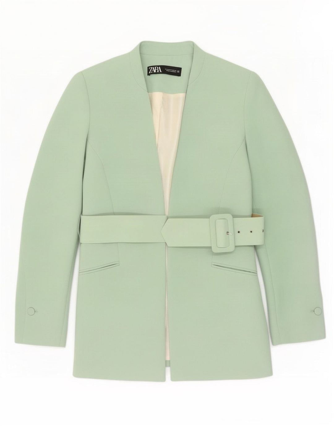 Zara Dame Blazer Jacket UK 14 Medium Green Polyester