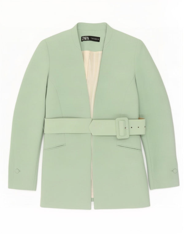 Zara Dame Blazer Jacket UK 14 Medium Green Polyester