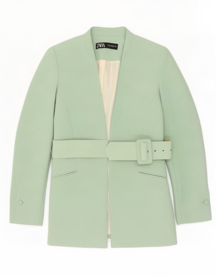 Zara Dame Blazer Jacket UK 14 Medium Green Polyester