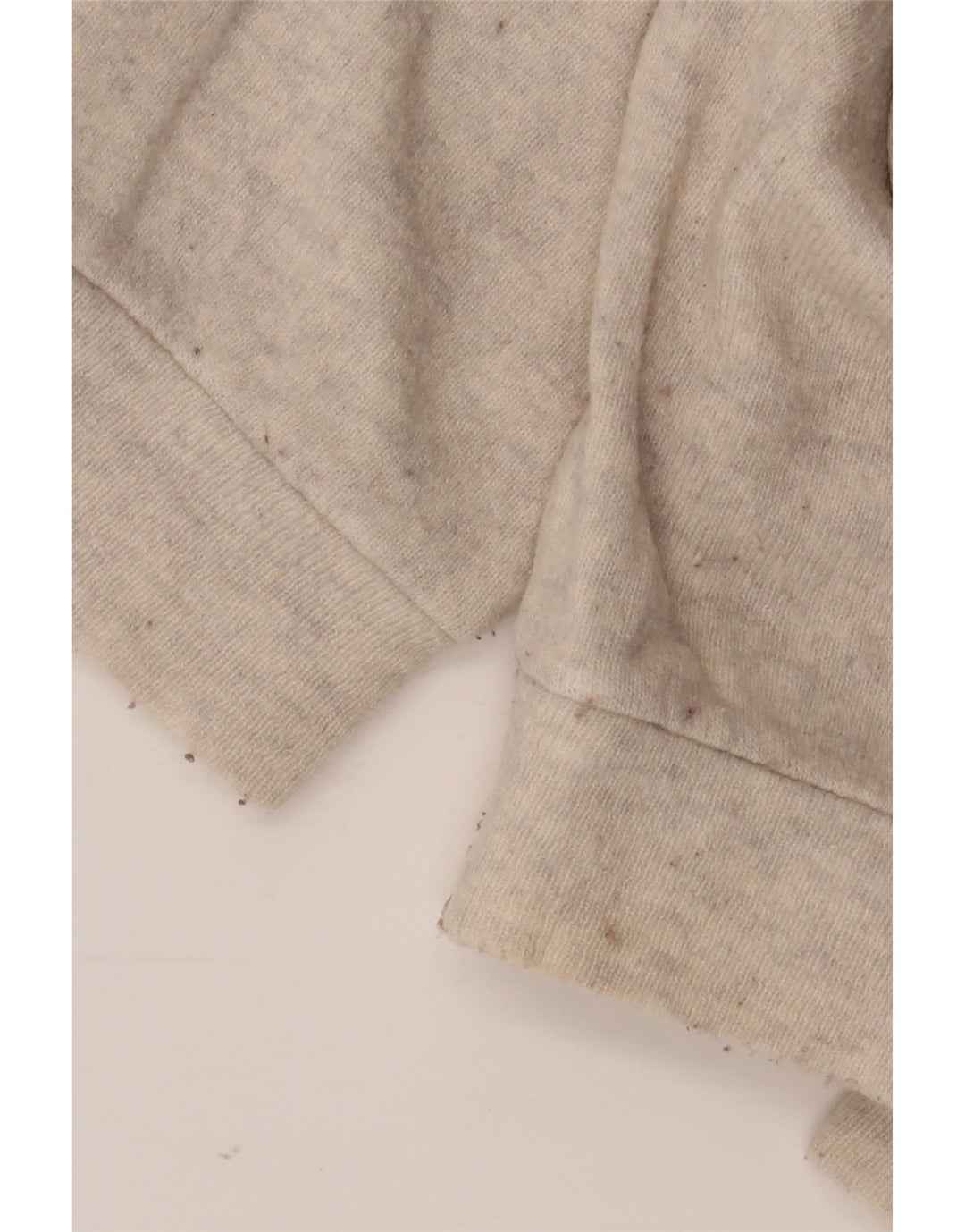 Lacoste Herre Button Neck Jumper Sweater Størrelse 5 Large Beige Flecked Wool