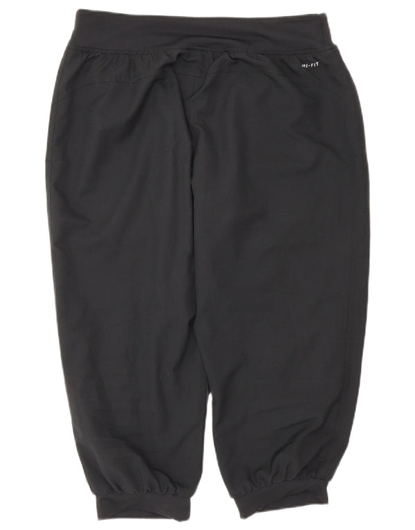 Nike Dame Dri Fit Capri Træningsdragt Bukser Joggers UK 14 Medium Sort