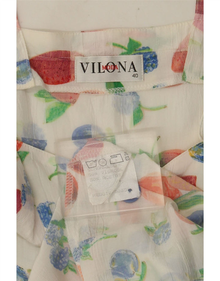 Vilona Moda Dame Ærmeløs A-Line Kjole EU 40 Medium White Floral