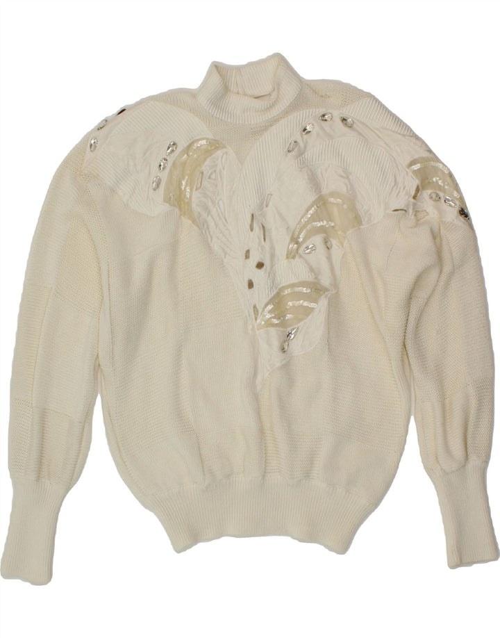 DINO VALIANO Womens Turtle Neck Jumper Sweater EU 38 Medium Off White Vintage Dino Valiano and Second-Hand Dino Valiano from Messina Hembry 