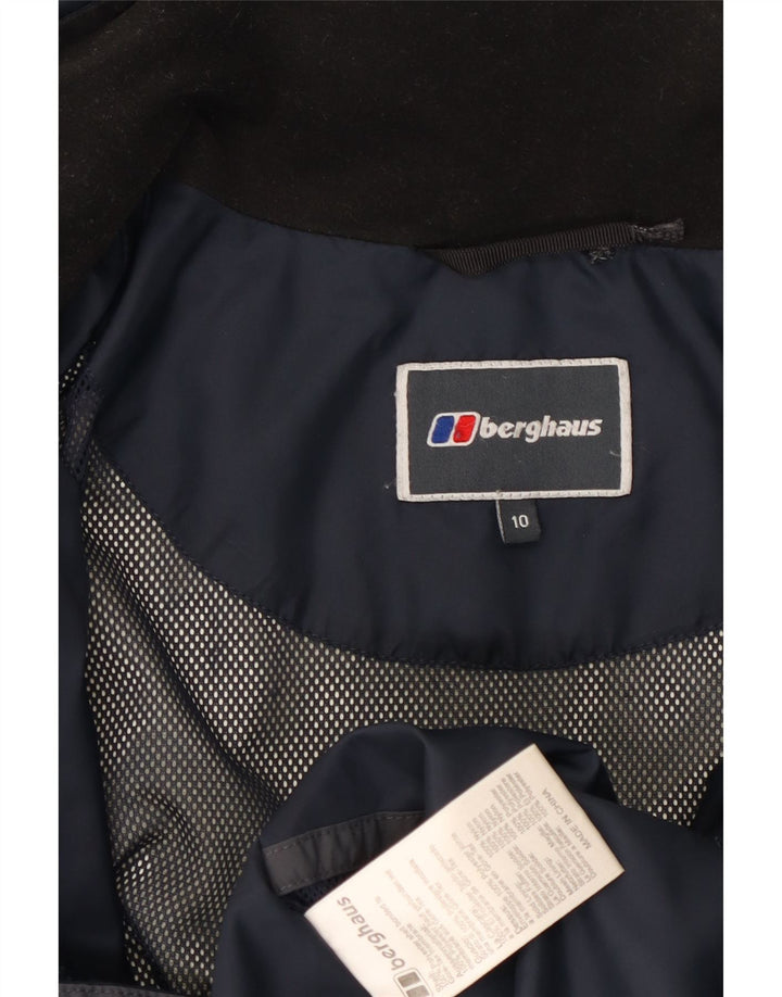 Berghaus Dame Hætte Oversized regnjakke UK 10 Small Navy Blue Nylon