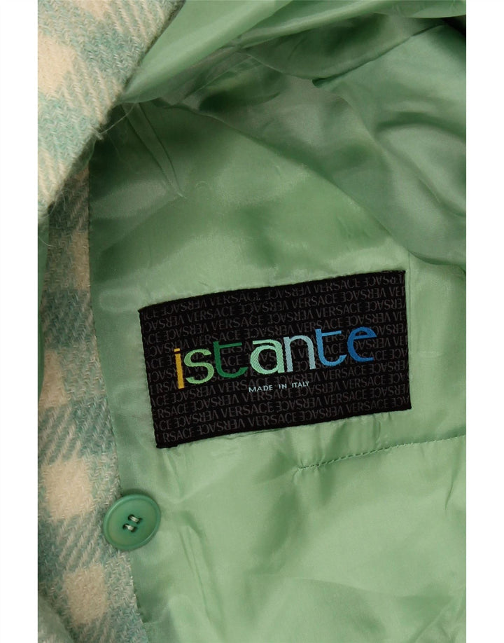 Istante Dame Dobbeltradet Frakke UK 14 Medium Green Check