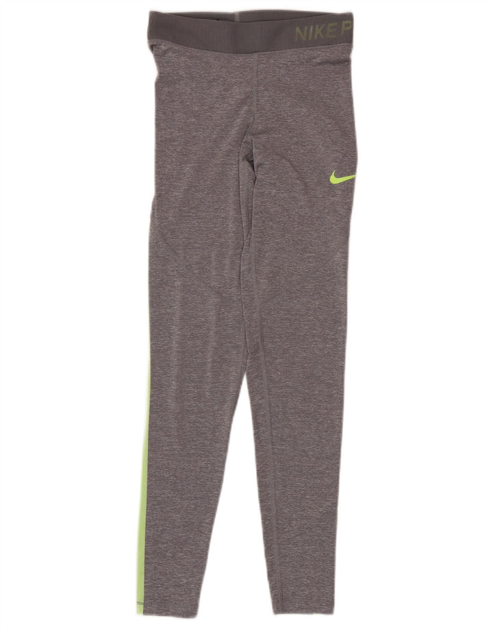 NIKE Grafiske Leggings til kvinder UK 6 XS Grå