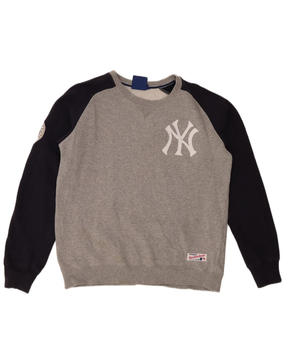 MAJESTIC Womens New York Yankees Sweatshirt Jumper UK 16 Large Grå