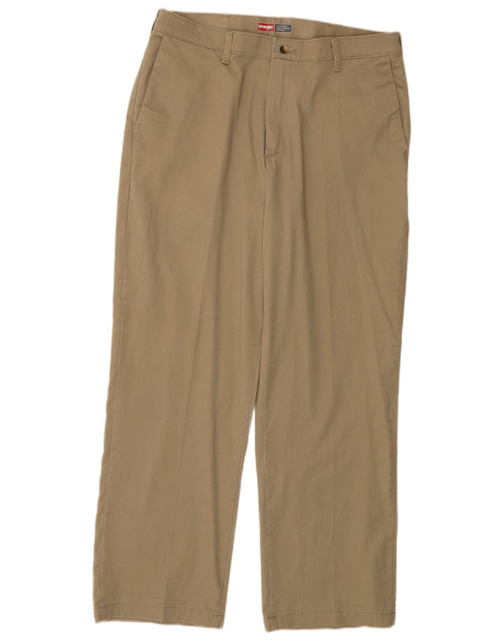 WRANGLER Herre Comfort Fit Straight Chino Bukser W34 L30 Beige Bomuld