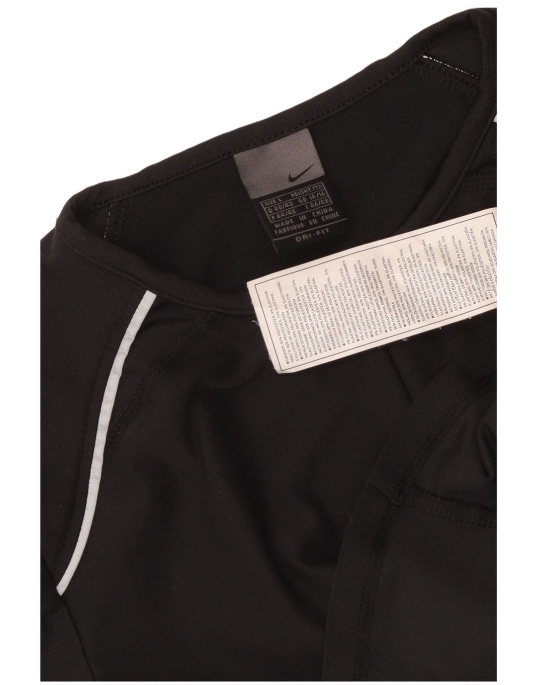 NIKE Dri Fit T-shirt-top med lynlås til kvinder, DK 14/16, stor sort polyester