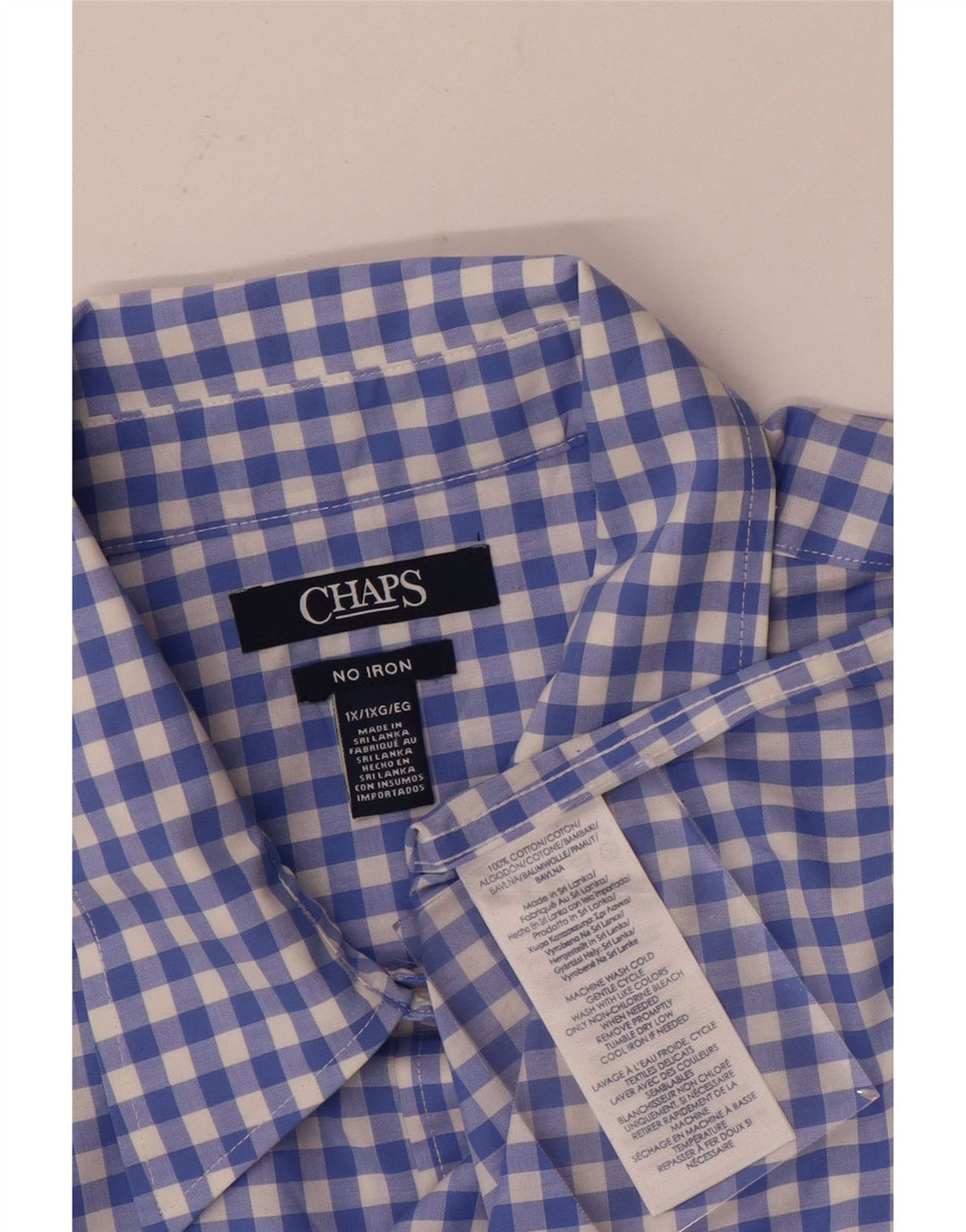 Chaps Dameskjorte UK 18 XL Blå Gingham Bomuld