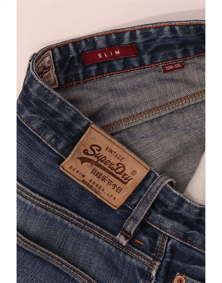 Superdry Slim Jeans til mænd W30 L32 blå bomuld