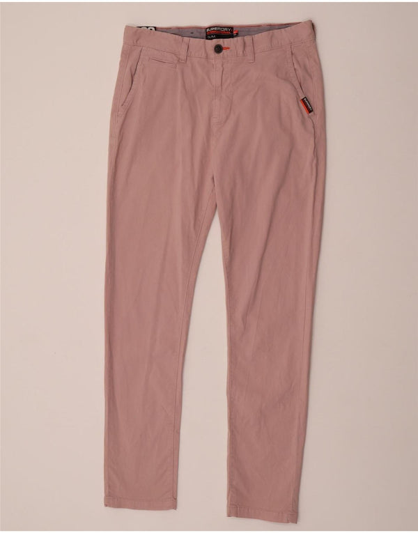 Superdry Slim Chino-bukser til mænd W33 L32 Pink Bomuld