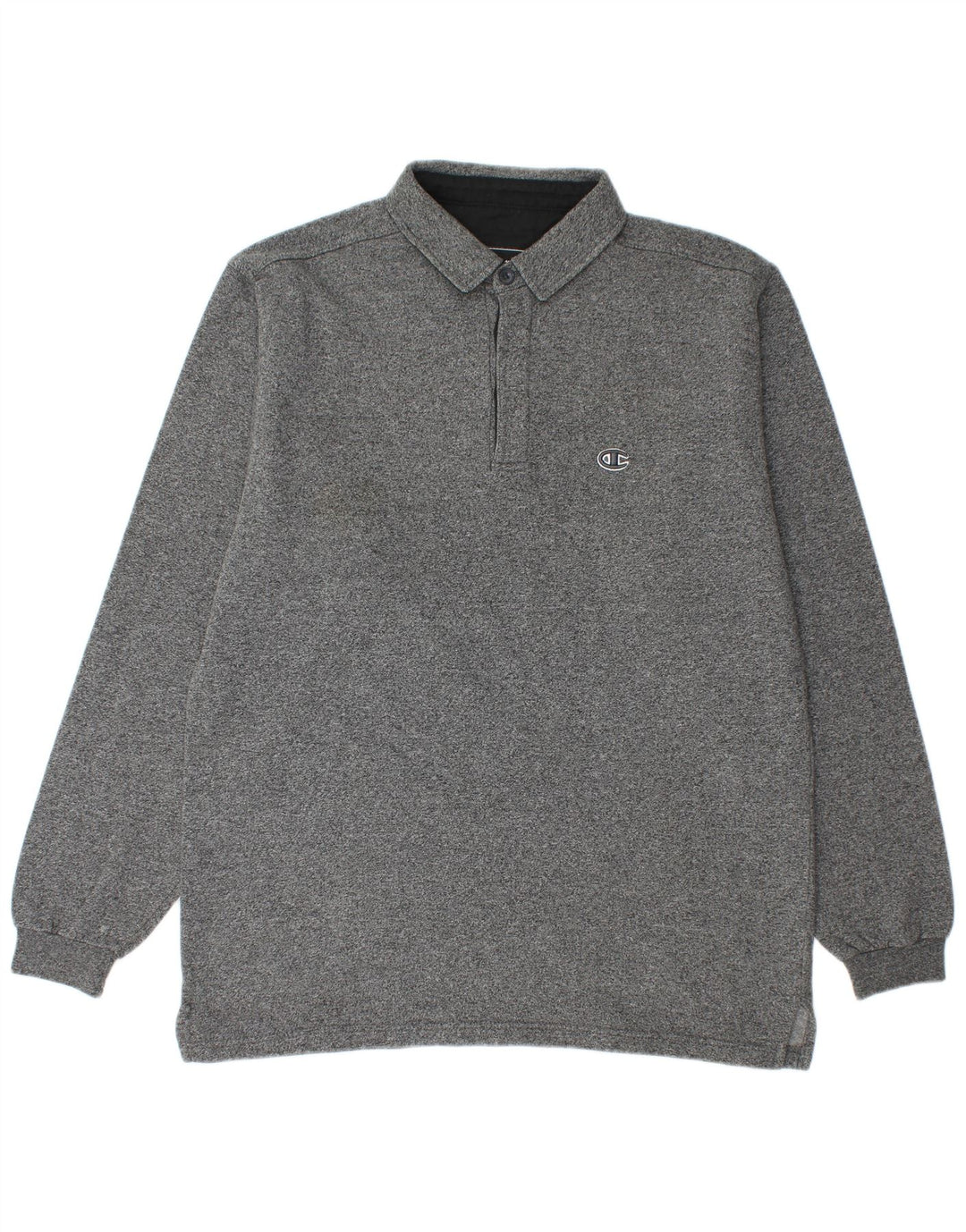 Champion Langærmet Polo Shirt til mænd Stor grå bomuld