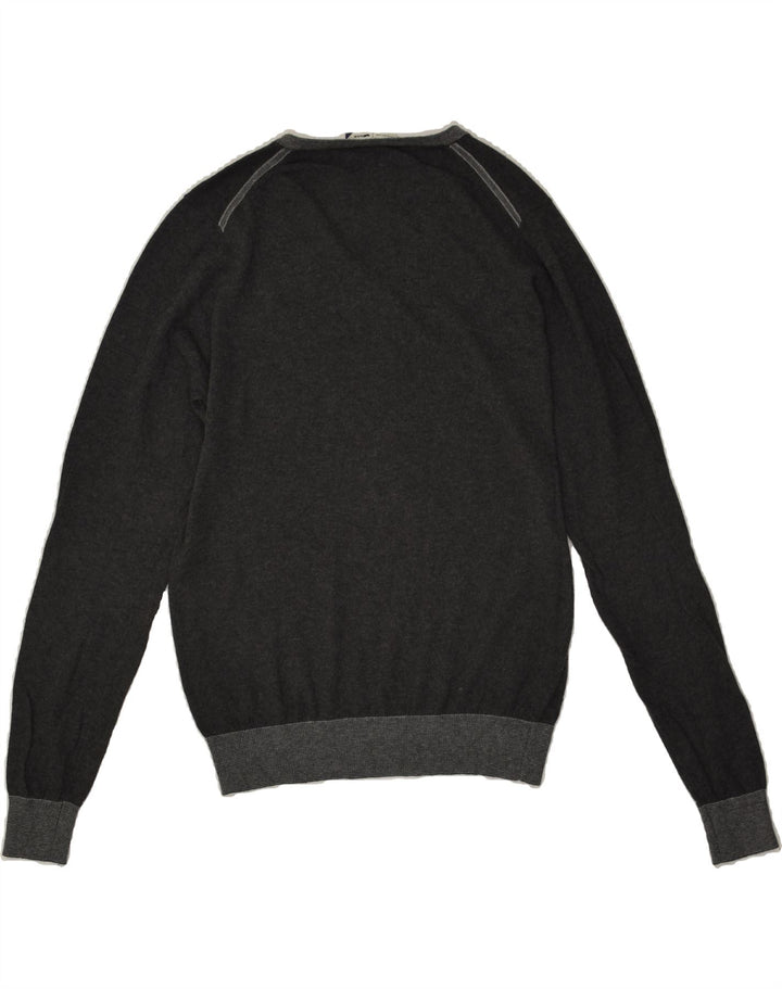 GAS Mens V-Neck Jumper Sweater Medium Grey Vintage Gas and Second-Hand Gas from Messina Hembry 