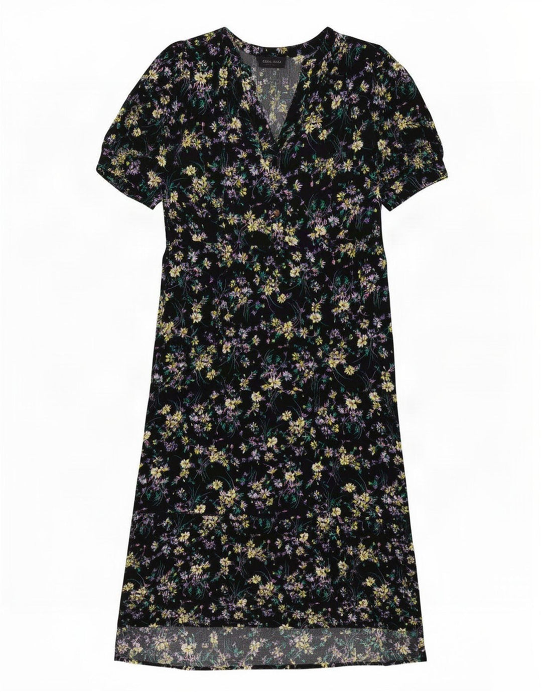 Marks & Spencer Dame Maxi Dress UK 12 Medium Black Floral Viscose