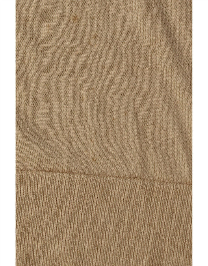 Zara Dame Boat Neck Jumper Sweater UK 14 Medium Beige Viscose
