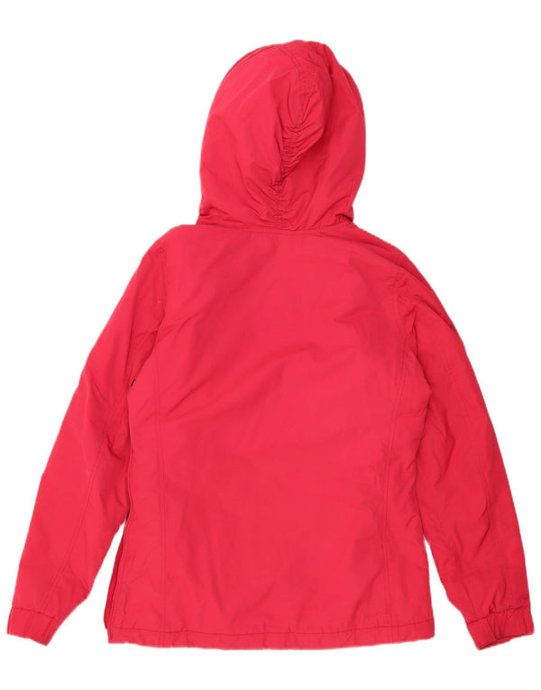 Napapijri Kvinder Oversized Grafisk Hætte Anorak Jakke UK 10 Lille Rød