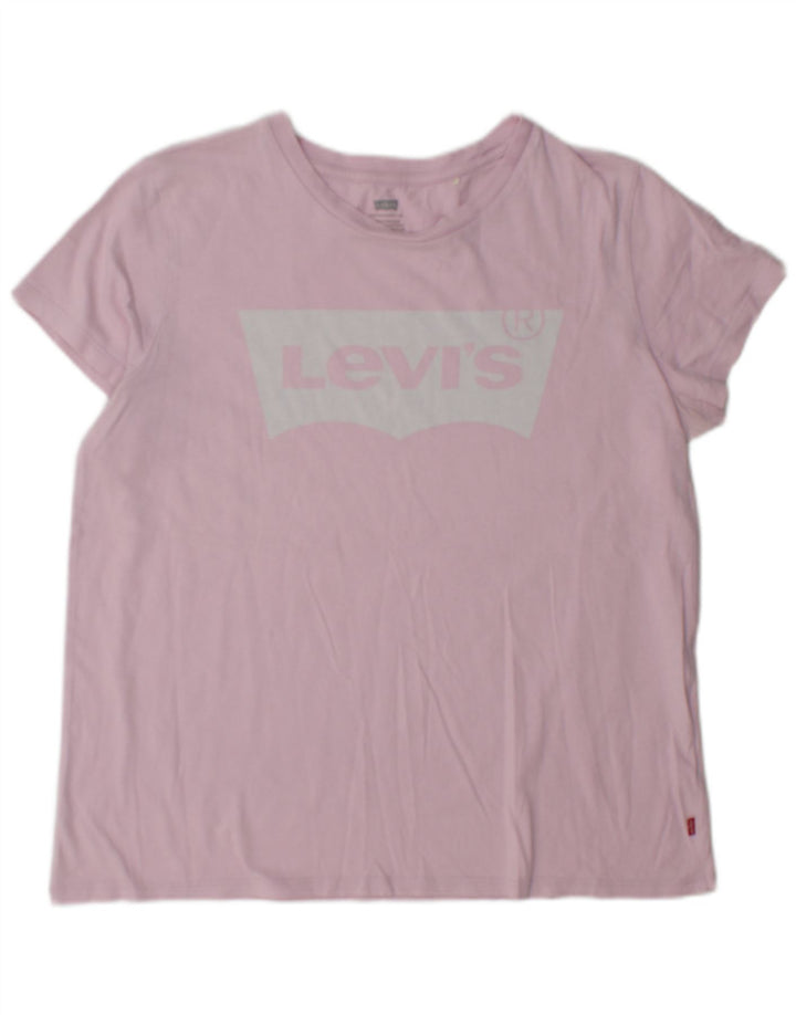 Levi's Dame Grafisk T-Shirt Top UK 16 Large Pink