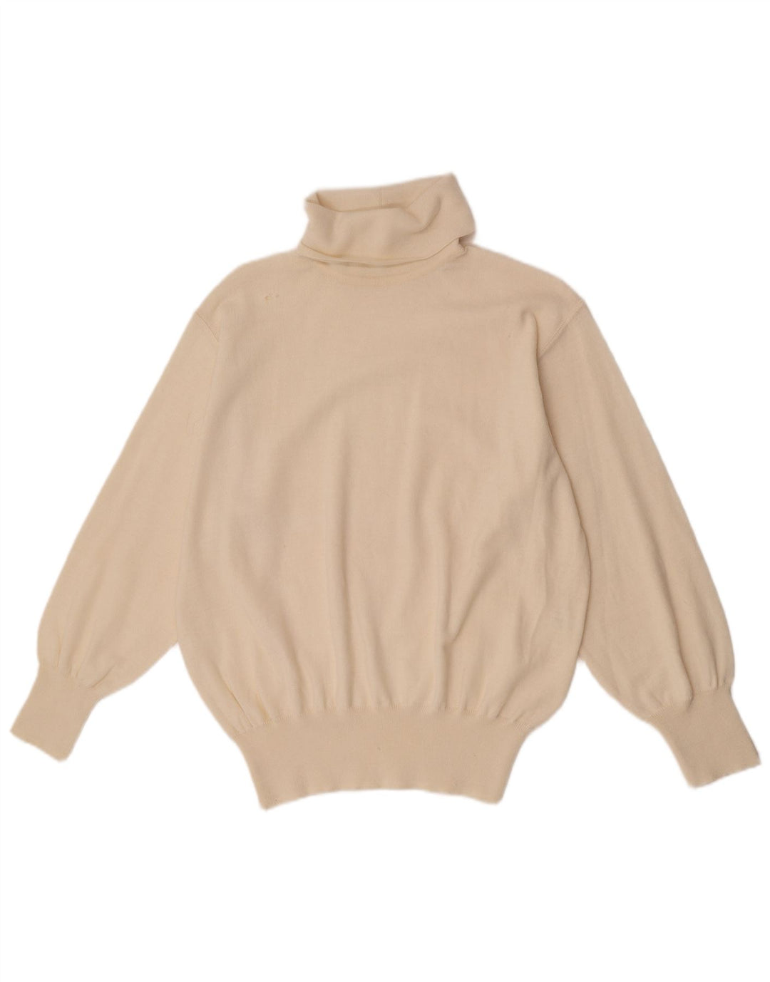 Vintage Herre rullehals sweater IT 48 Medium Off White Polyacryl