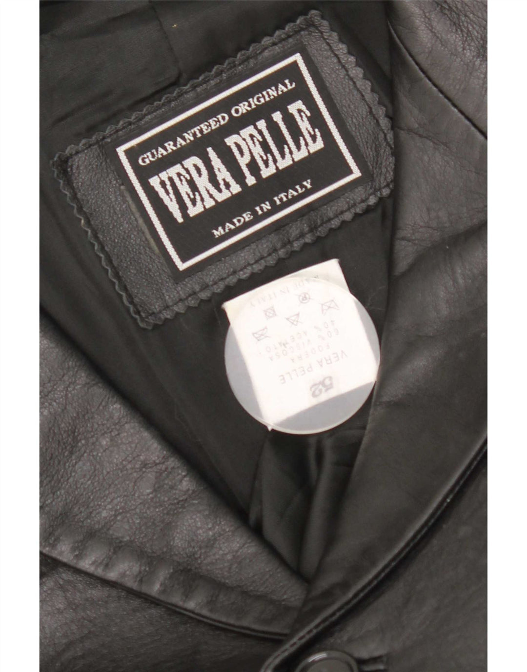 Vintage herre læderjakke IT 52 XL Sort