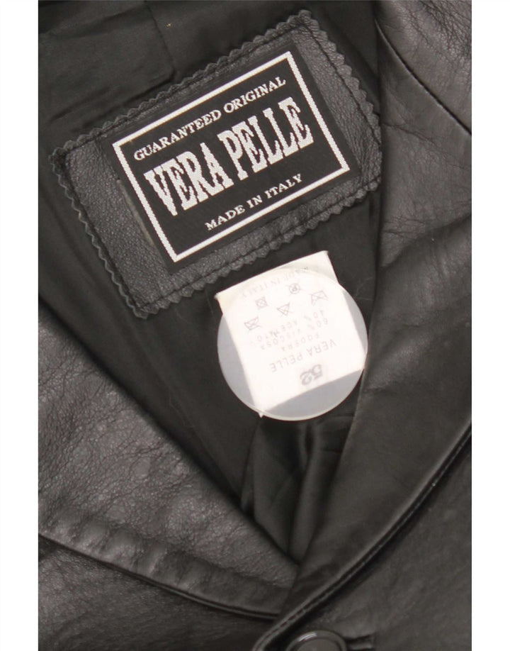 Vintage herre læderjakke IT 52 XL Sort