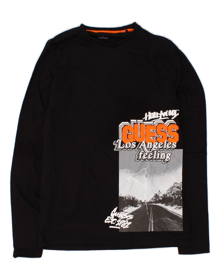 GUESS Boys Graphic Top Long Sleeve 15-16 Years Black Cotton Vintage Guess and Second-Hand Guess from Messina Hembry 