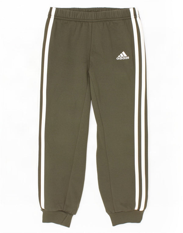 Adidas Drenge Træningsdragt Bukser Joggers 6-7 år Khaki Bomuld