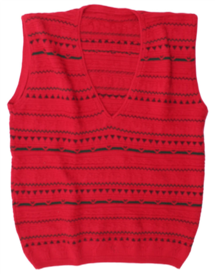 Vintage Herrevest Tank Top XL Rød Geometrisk
