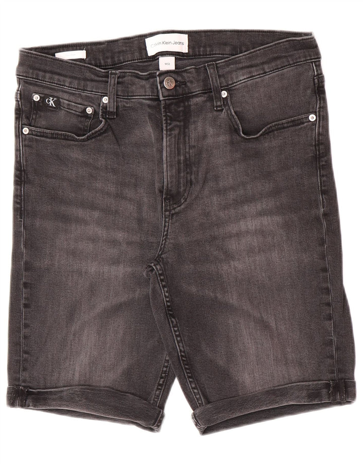 Calvin Klein Herre Slim Denim Shorts W33 Medium Grey Bomuld
