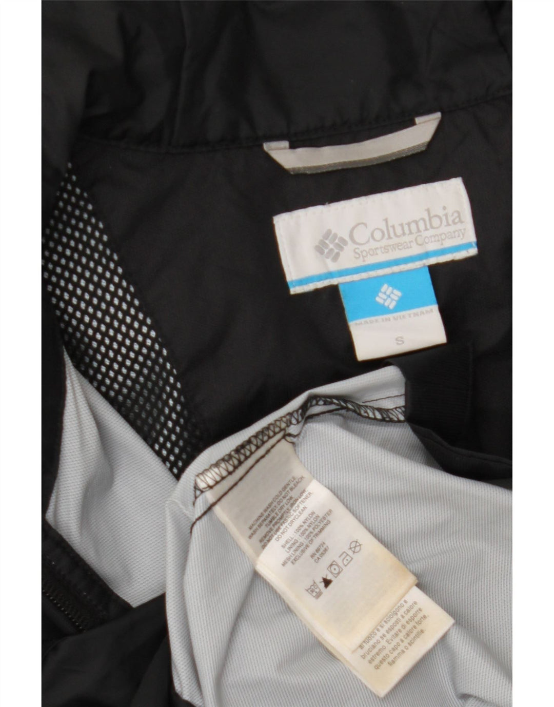 COLUMBIA Womens Hooded Raincoat UK 10 Small Black Nylon