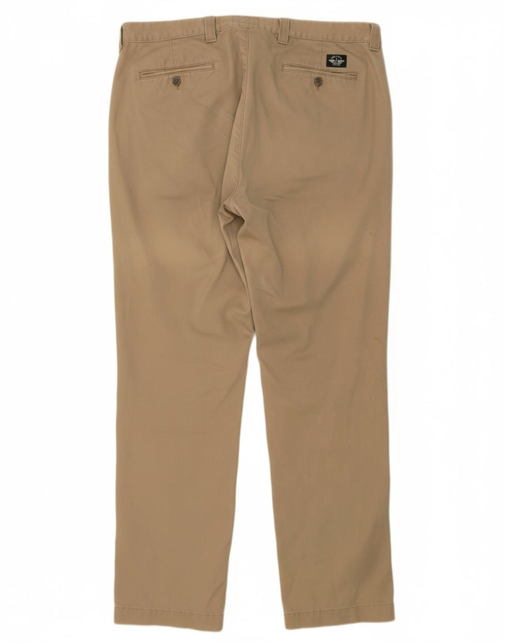 DOCKERS Mens Slim Chino Trousers W36 L32 Beige Cotton