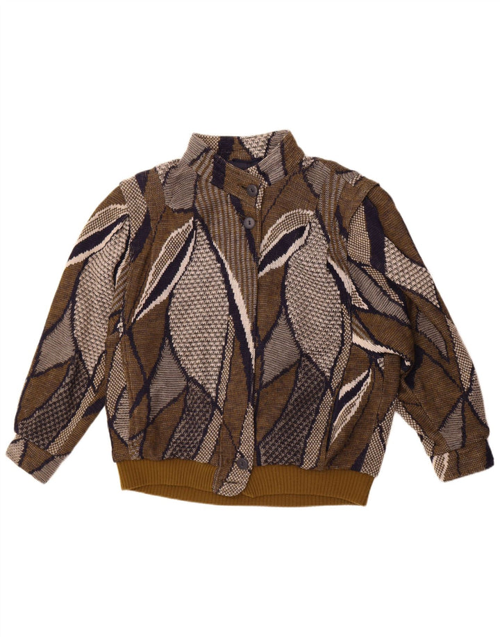 Stadick Womens Oversized abstrakt mønster bomberjakke UK 10 Small Khaki