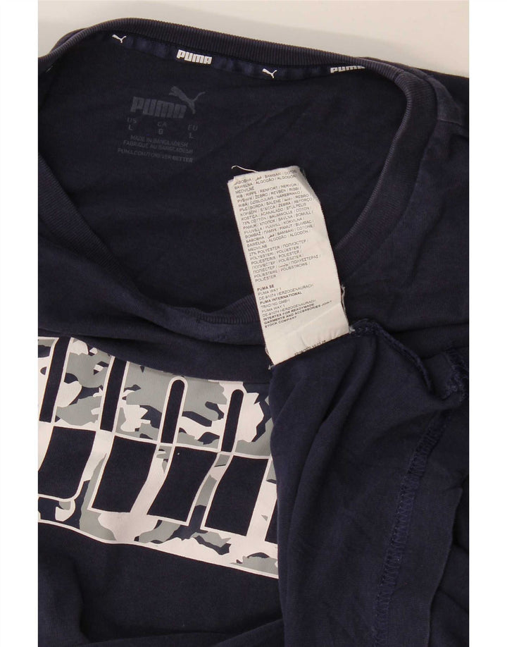 Puma Herre grafisk T-shirt Top Stor marineblå bomuld