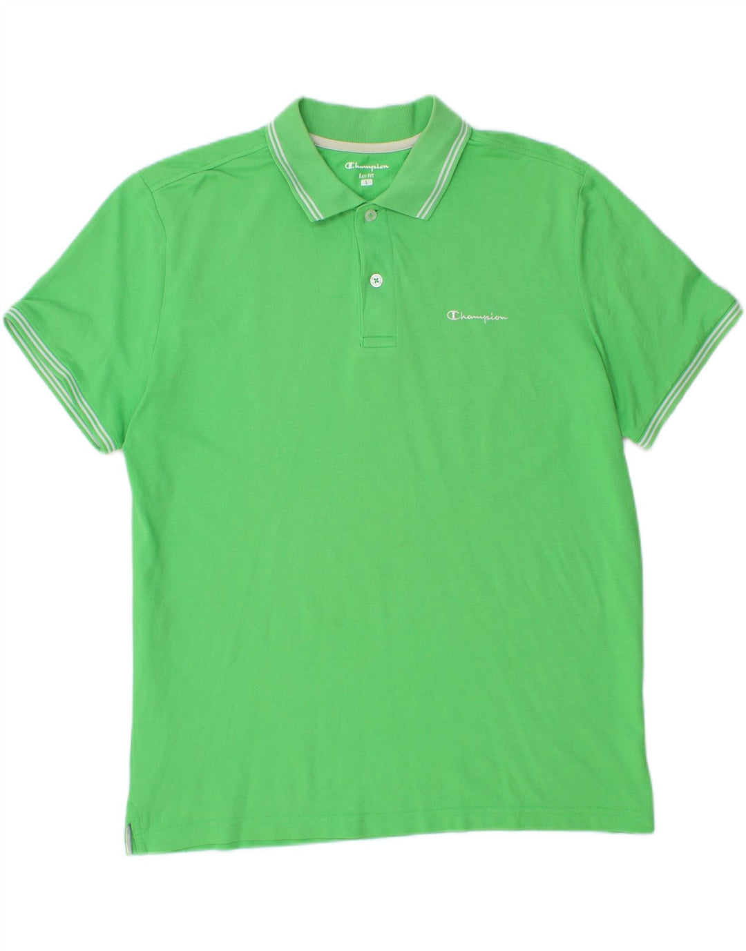 CHAMPION Mens Easy Fit Polo Shirt Large Green Vintage Champion and Second-Hand Champion from Messina Hembry 
