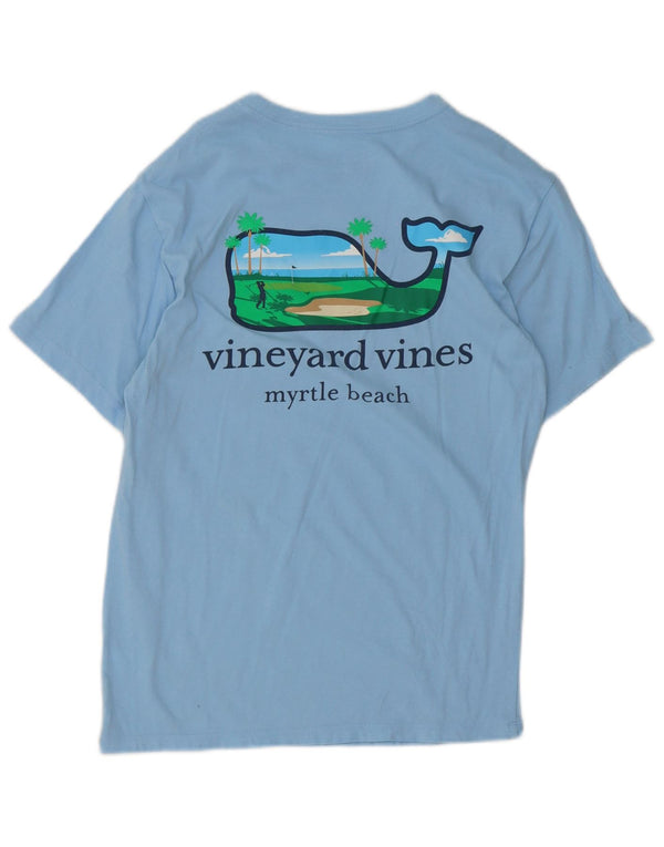 Vineyard Vines Herre grafisk T-shirt Top XS Blå Bomuld