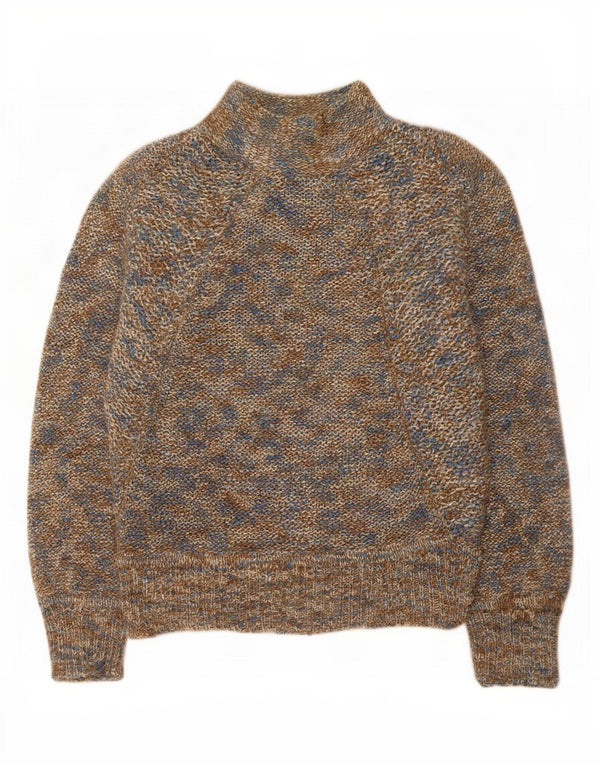 John Walker Dame Turtle Neck Jumper Sweater UK 16 Large Brown Flecked