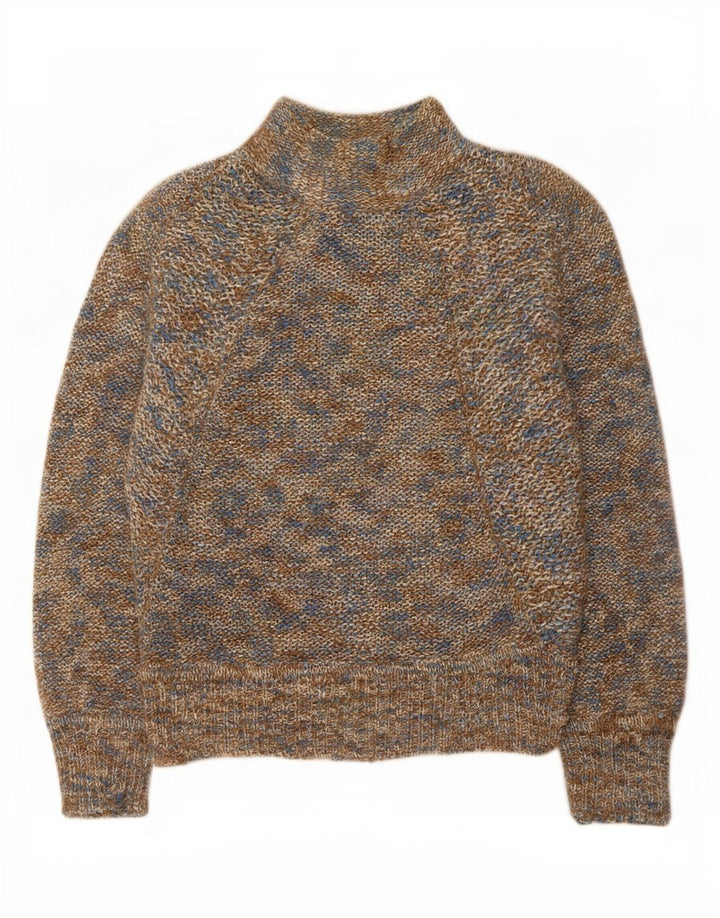 John Walker Dame Turtle Neck Jumper Sweater UK 16 Large Brown Flecked