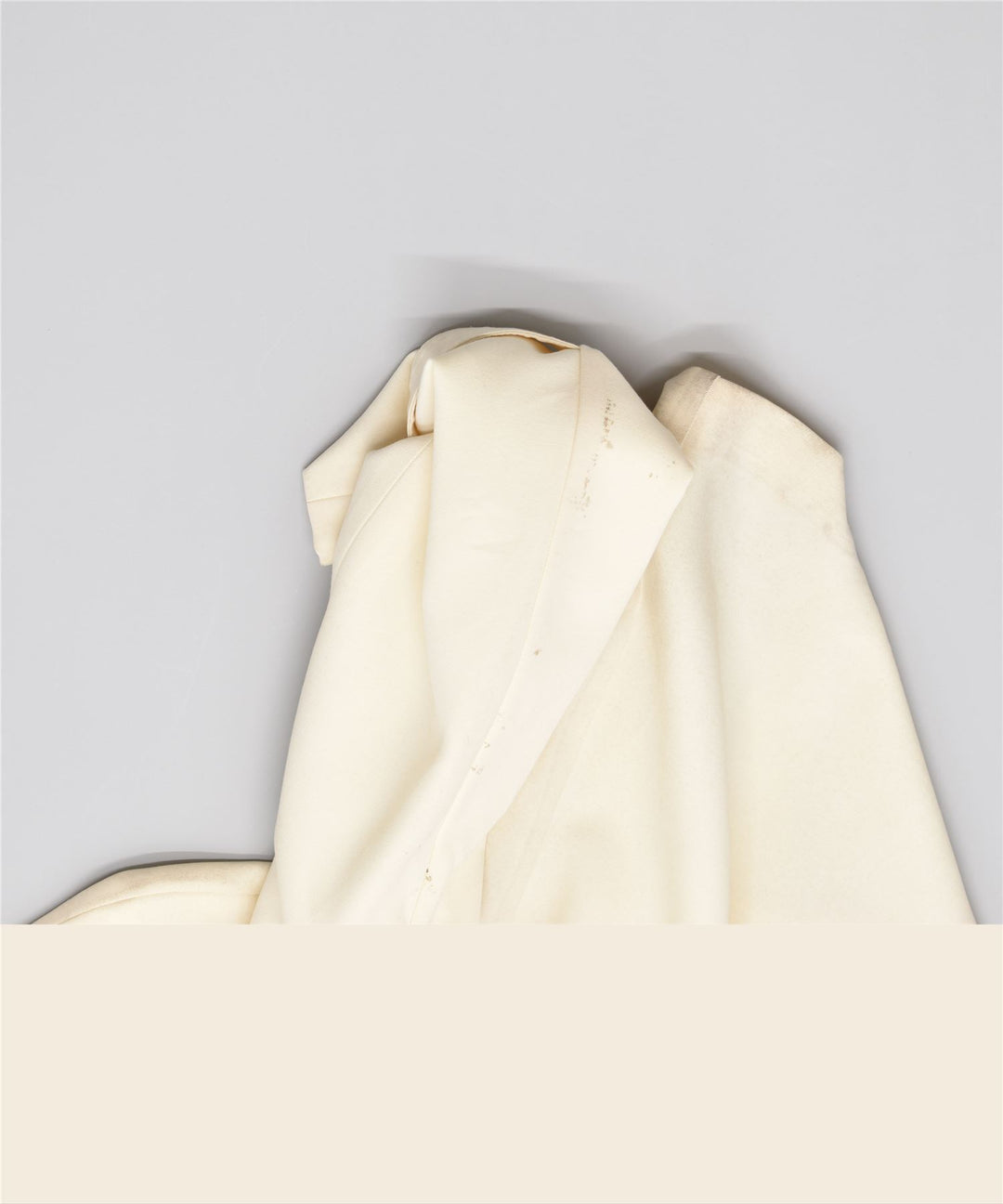 VINTAGE Dame Overfrakke UK 4 XS Off White