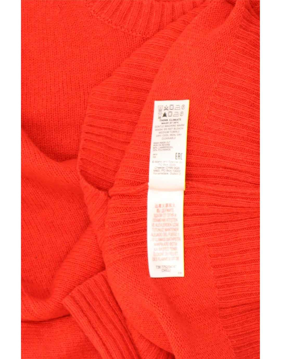 Marks & Spencer Dame sweater med rund hals DK 14 Stor rød uld