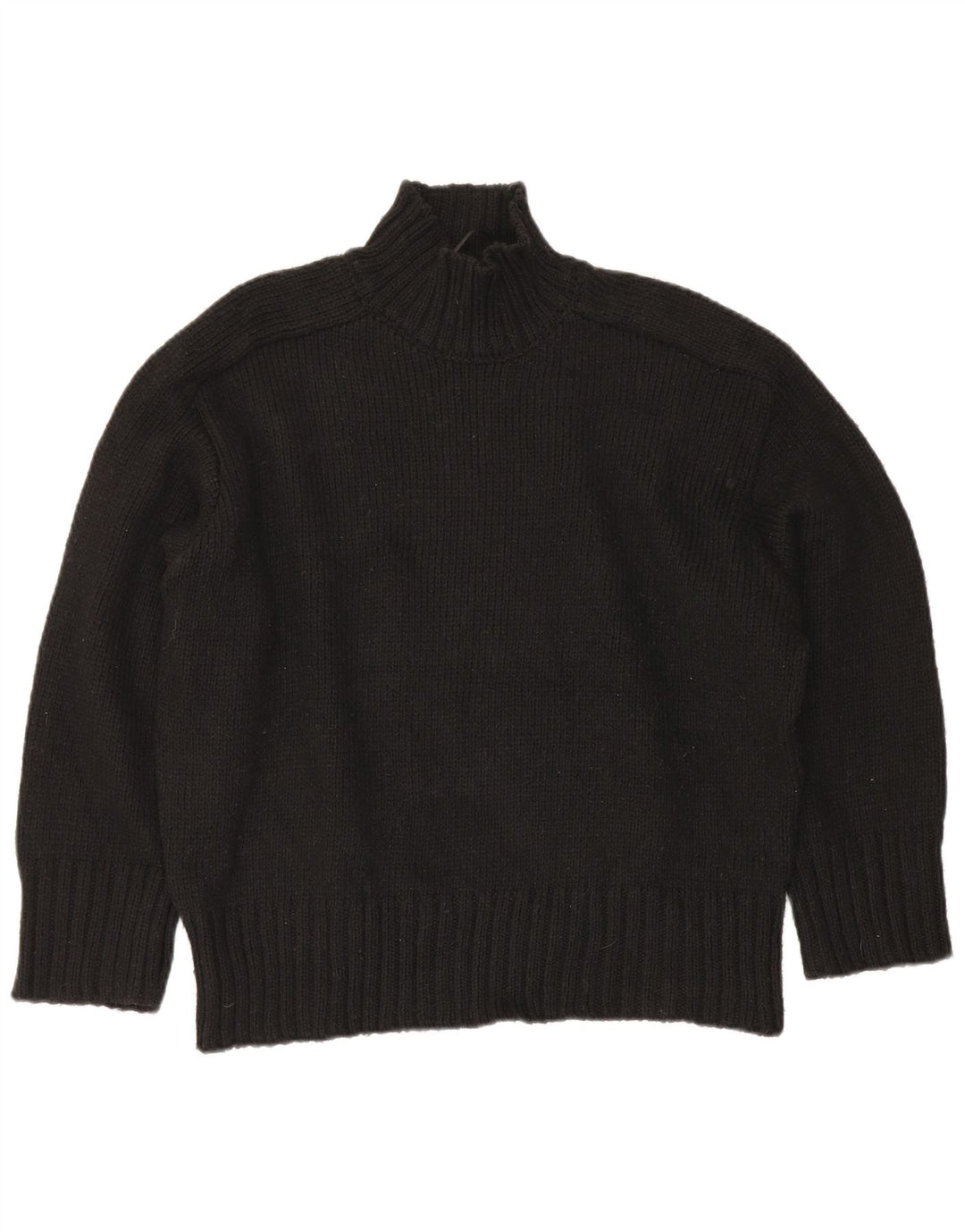 Zara Dame Oversized Turtle Neck Jumper Sweater UK 16 Large Black