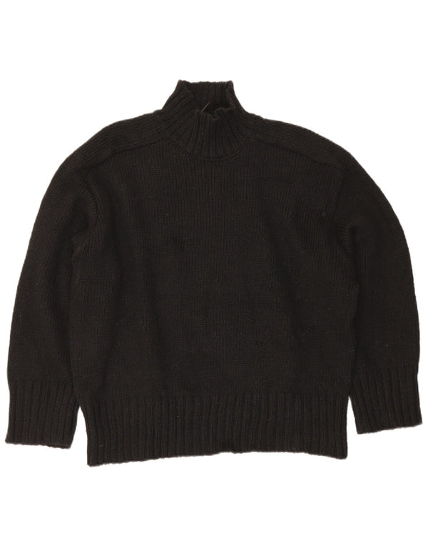 Zara Dame Oversized Turtle Neck Jumper Sweater UK 16 Large Black