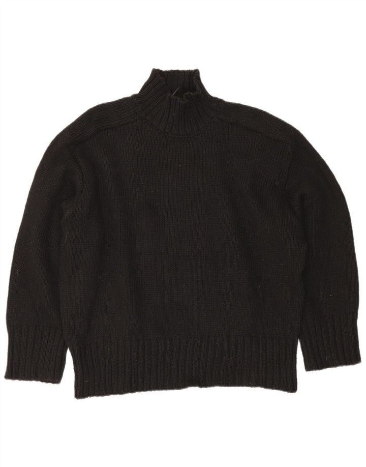 Zara Dame Oversized Turtle Neck Jumper Sweater UK 16 Large Black